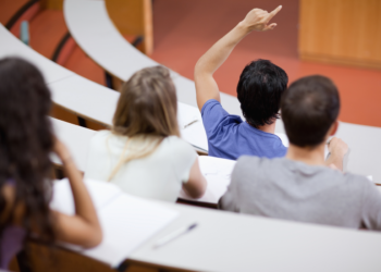 University students, lecture hall