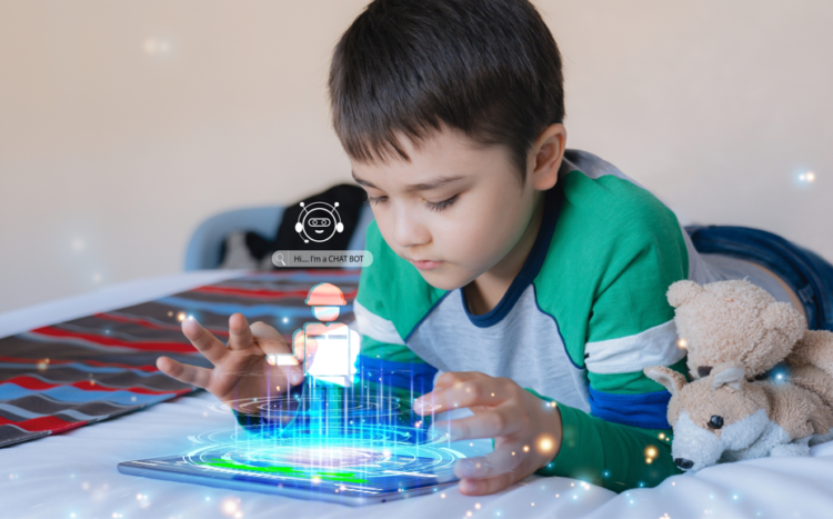 Child using AI