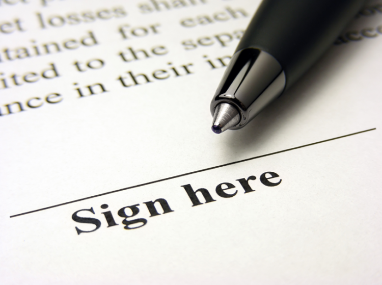 Sign here, pension scam, financial fraud, contract