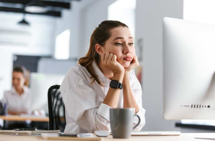 bored worker, disengagement, dissatisfaction, mental health, blue monday