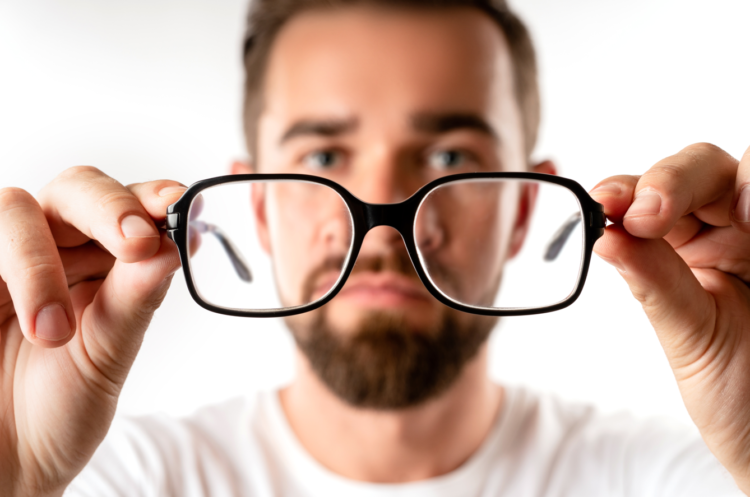 Eye health, male, glasses, eye check, health check, employee vision